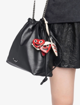 Zadig & Voltaire Womens Power Love Cherry Leather Keyring