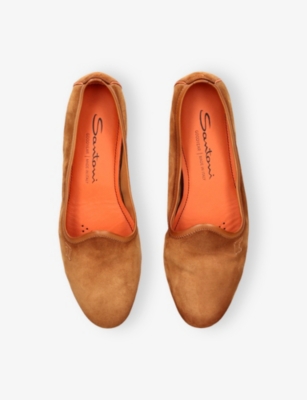 Santoni Womens Mid Brown Andrea Suede Slipper Eur 39 / 6 Uk