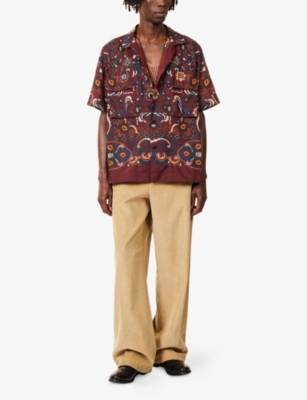 SACAI: Floral-Print Short Sleeve Woven Shirt
