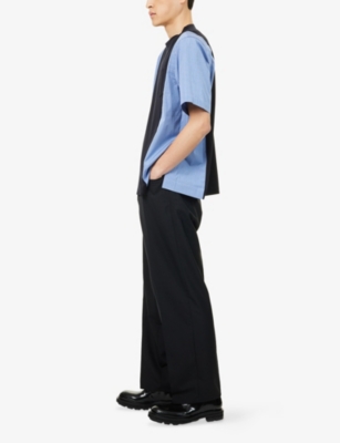 SACAI: Shirt-Sleeve Striped Cotton T-Shirt