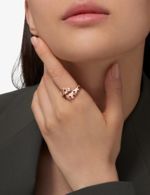 Cartier Rose Gold, Tsavorite Garnet And Onyx Panthère De  Ring In Gold