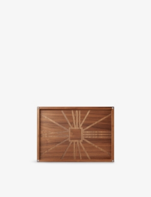 Cartier Brown Santos De  Rectangular Walnut Wood Tray In Brown