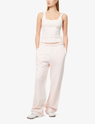 The Couture Club Womens Pink Sculpt Scoop-neck Jersey Top In White