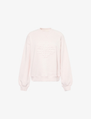 THE COUTURE CLUB: Embossed-Branding Round-Neck Cotton-Blend Sweatshirt