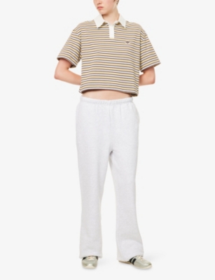 THE COUTURE CLUB: Stripe-Print Logo-Embroidered Cotton-Blend Polo Shirt