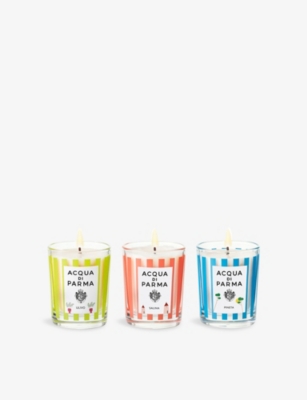 ACQUA DI PARMA: Trio Striped Scented Wax Candle Set Of Three