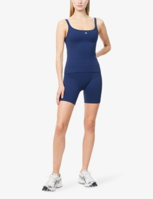 4th & Reckless Womens Kendall Mid-rise Stretch-woven Shorts Navy In Blue