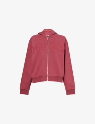 4th & Reckless Womens Berry Sienna Logo-embroidered Cotton Hoody In Purple