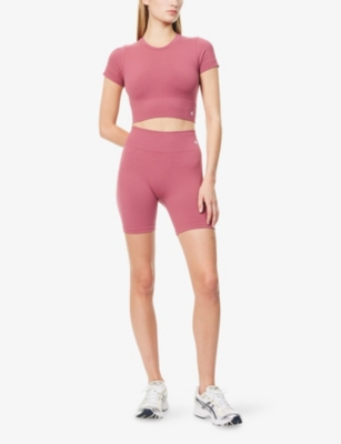 4th & Reckless Womens Kendall Mid-rise Stretch-woven Shorts Berry Xs In Pink