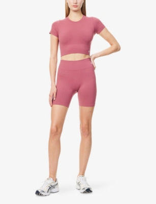 4th & Reckless Womens Brogan Crop Stretch-woven Top Berry Xs In Pink