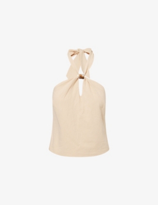4TH & RECKLESS: Vivian Embellished Cotton-Poplin Top