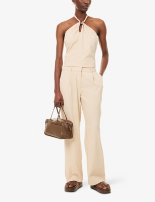 4TH & RECKLESS: Vivian Wide-Leg Cotton-Poplin Trousers