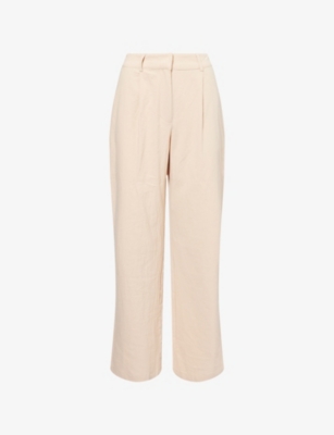 4TH & RECKLESS: Vivian Wide-Leg Cotton-Poplin Trousers