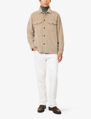 Dunhill Mens Shaded Beige Reversible Quilted Cotton Cashmere Blend Overshirt Xl In Neutral