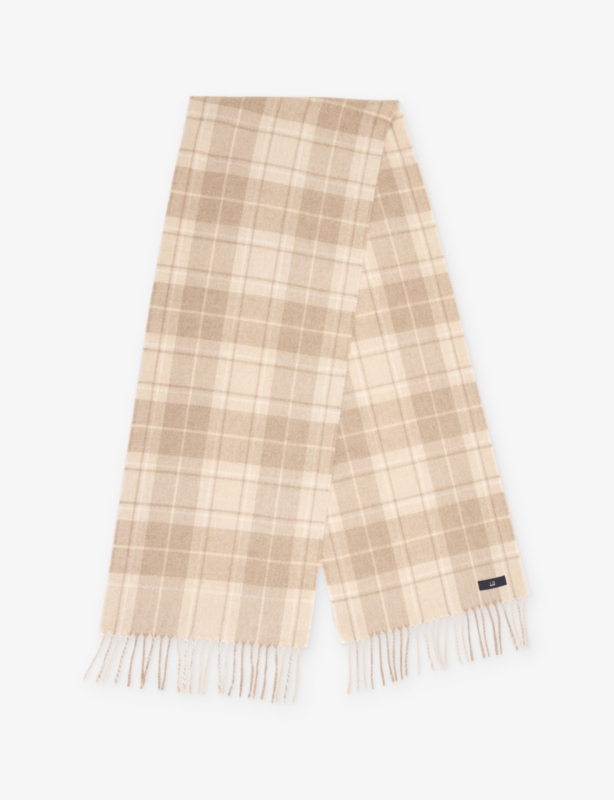 Tartan Fringed Cashmere Scarf