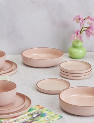 Our Place Spice Glazed Set Of Four Ceramic Dinner Plates In Brown