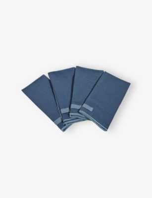 Our Place Blue Salt Loop Cotton Table Napkins Set Of Four In Blue