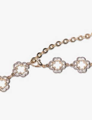 Maje Womens Silver/gold Two-tone Clover Chain Belt In Multi