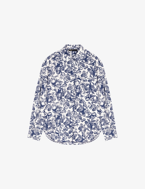 Fruit-Print Long-Sleeve Cotton Shirt