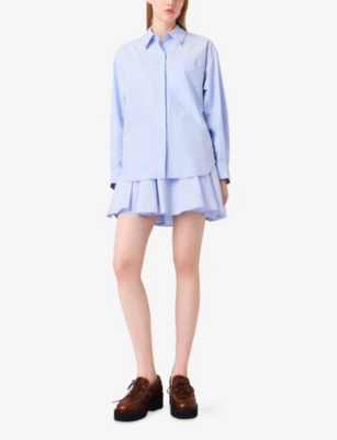 MAJE: Relaxed-Fit Chest-Pocket Cotton-Poplin Shirt