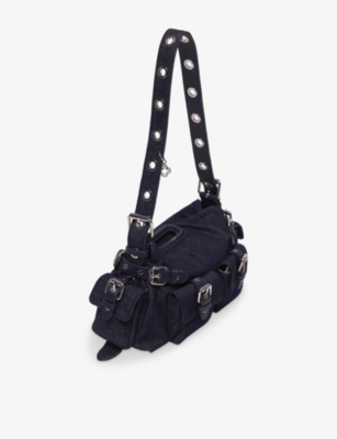 MAJE: Miss M Denim Shoulder Bag