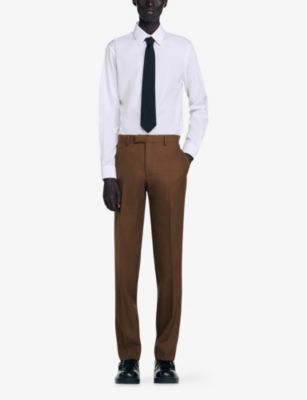 SANDRO: Pressed-Creased Classic-Fit Wool Suit Trousers