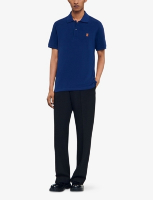 SANDRO: Embroidered-Logo Regular-Fit Cotton Polo Shirt