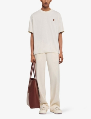 SANDRO: Logo-Patch Crewneck Cotton T-Shirt