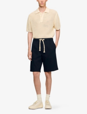 SANDRO: Elasticated-Waist Relaxed-Fit Cotton Shorts