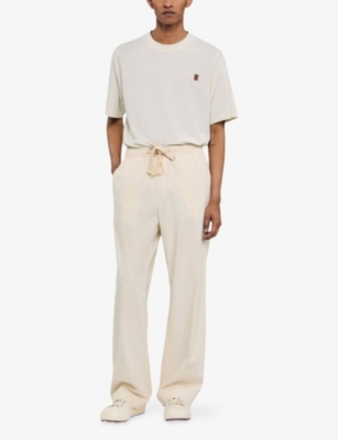 SANDRO: Drawstring-Waist Wide-Leg Cotton Trousers