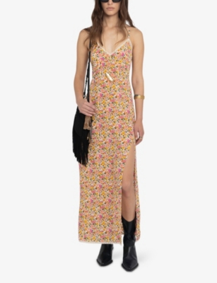 Zadig & Voltaire Womens Ecru Ramelil Floral-print Woven Maxi Dress Xs In Multi