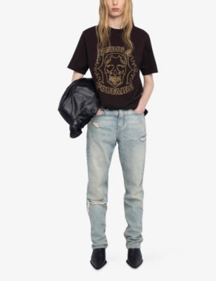 ZADIG&VOLTAIRE: Edwin Rhinestone-Embellished Cotton-Jersey T-Shirt