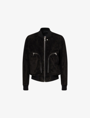 Rick Owens Mens Black Bauhaus Flight Leather Bomber Jacket