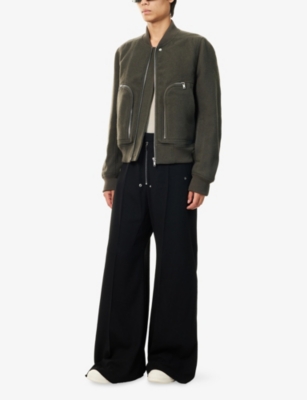 Rick Owens Mens Bosco Bauhaus Flight Wool Bomber Jacket In Brown