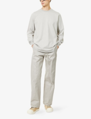Rick Owens Mens Pearl Crewneck Long-sleeve Cotton Jumper In Neutral