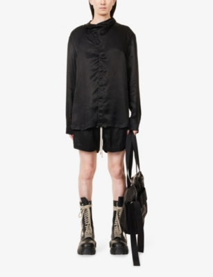 RICK OWENS: Bela Zipped Cupro Boxer Shorts