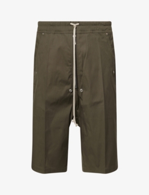 Rick Owens Mens Bosco Bela Pods Cotton Shorts In Green