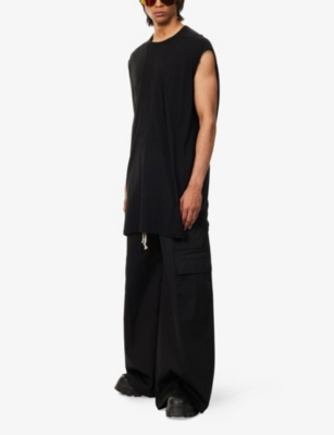 RICK OWENS: Splintered Tarp Relaxed-Fit Woven Top