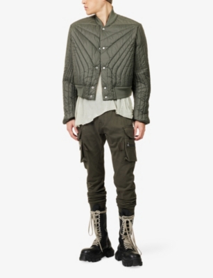 Rick Owens Mens Bosco Quilted Flight Shell Bomber In Green