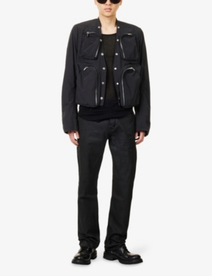 Rick Owens Mens Black Patch-pocket Cargo Shell Jacket In Black
