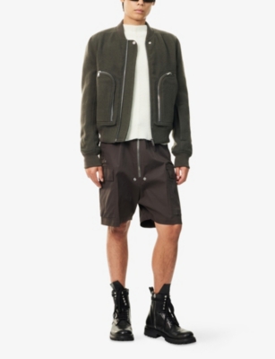 Rick Owens Mens Dark Dust Relaxed-fit Cargobela Cotton Shorts In Brown