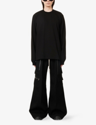 RICK OWENS: Crewneck Long-Sleeve Cotton T-Shirt