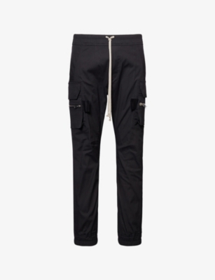 Rick Owens Mens Black Mastodon Patch-pocket Cotton Cargo Trousers In Black