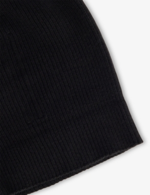 Rick Owens Mens Black Ribbed Wool Beanie In Black