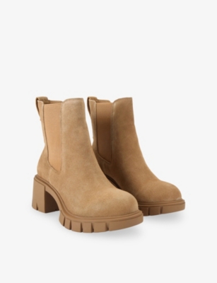 Kg Kurt Geiger Womens Camel True Heeled Suede Ankle Boots Eur 39 / 6 Uk In Brown