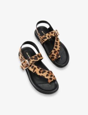 Kg Kurt Geiger Womens Brown/oth Ryhan Flat Suede Sandals Eur 38/5 Uk In Brown