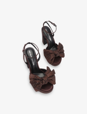 KG KURT GEIGER: Style Embellished Faux-Leather Heeled Sandals