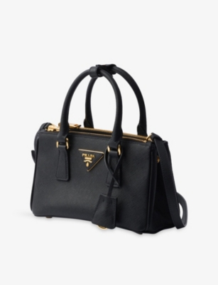 Prada Womens Black Galleria Mini Leather Tote Bag In Black