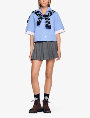 SANDRO: Checked Relaxed-Fit Cotton Shirt