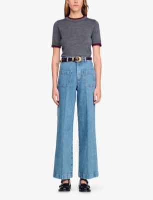 SANDRO: Short-Sleeved Knitted Wool Jumper